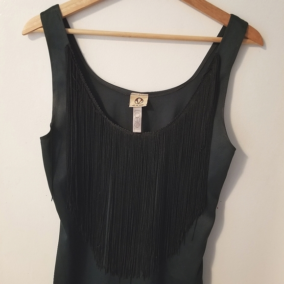 🇨🇦LaBeL Art to Wear Long Fringe Mini Dress - Picture 3 of 9